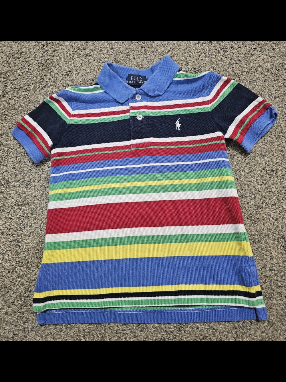 Polo by Ralph Lauren Multicolor Striped Cotton Polo - Blue Red Green Yellow